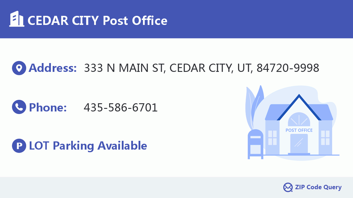 Post Office:CEDAR CITY