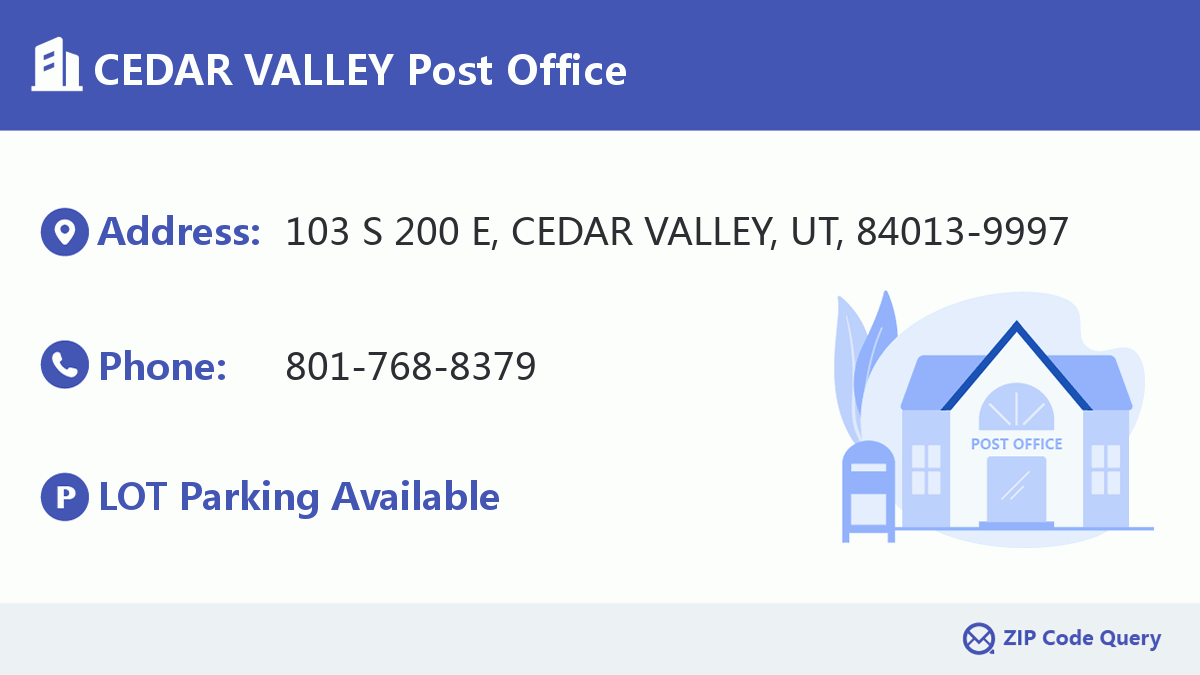 Post Office:CEDAR VALLEY